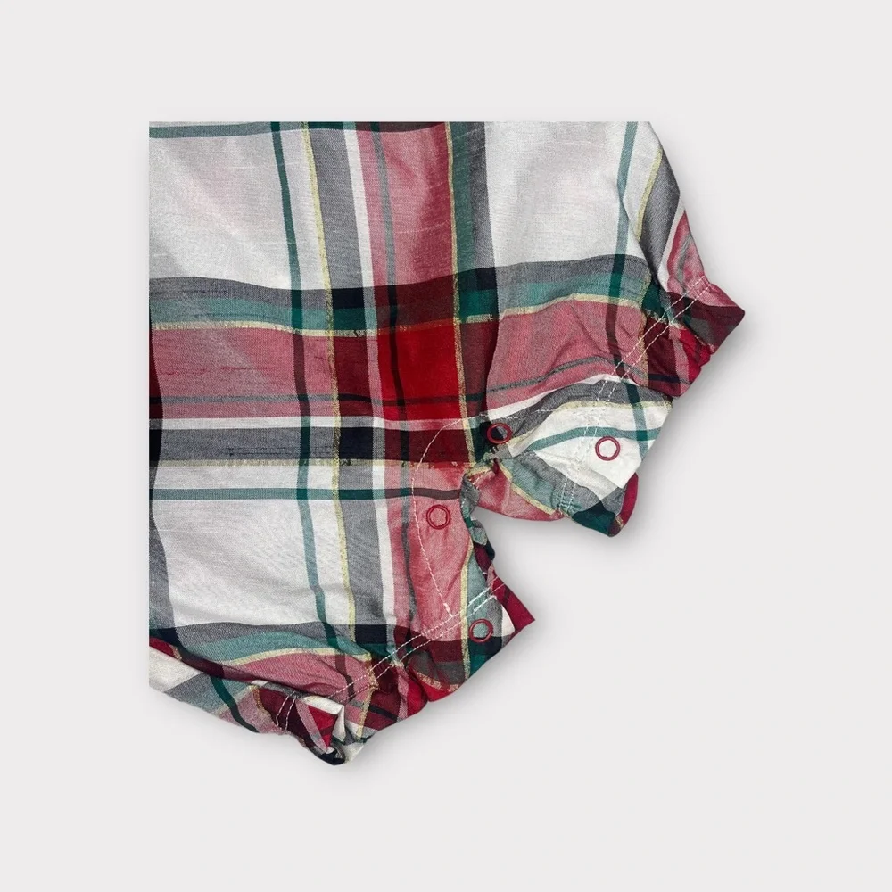 Gymboree 2013 Holiday Plaid Ribbon Red Romper